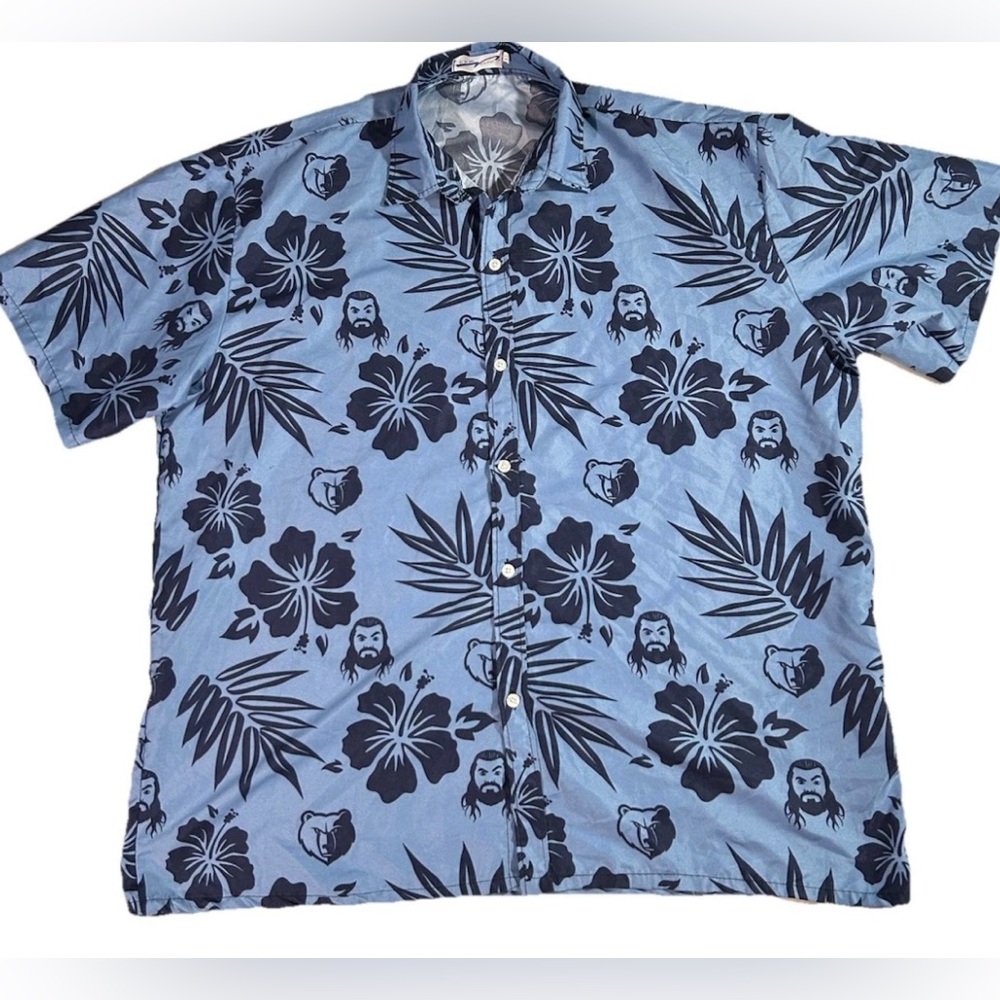 Memphis Grizzlies Steven Adams SGA Hawaiian Button Up Shirt sz XL Blue NBA
